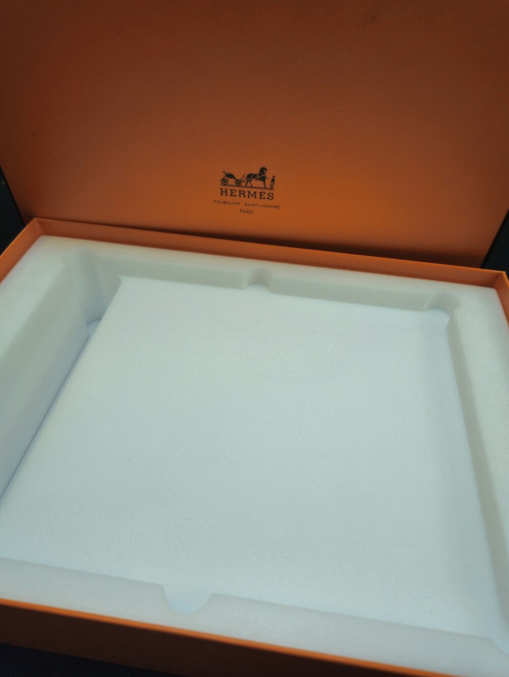 Hermes Logo Empty Orange Dinnerware Box Styrofoam Insert  Authentic